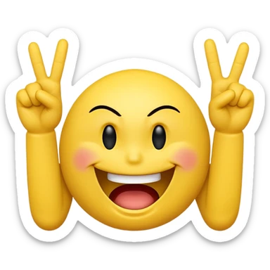 Smiley face with a attitude face and flipping his middle fingers of both hands and both feets sticker