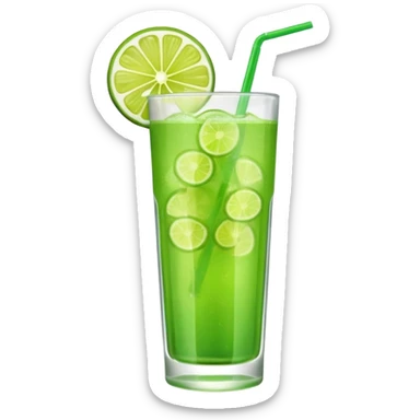 tropical green drink with straw sticker