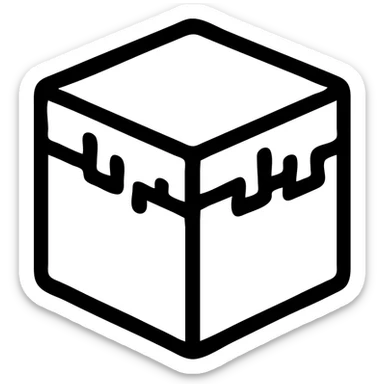 Minecraft grass block, cartoon style, outlined, simple shading, no text sticker