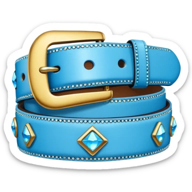 a bedazzled sky blue belt sticker