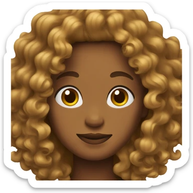 Brown curl with curly hair  sticker