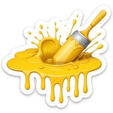 paint splatter, spilled paint, yellow color. sticker