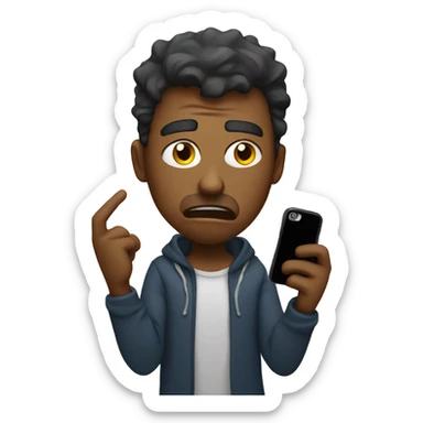 frustrated musician holding his phone sticker