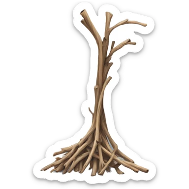 3 dry dead twigs bundled together sticker