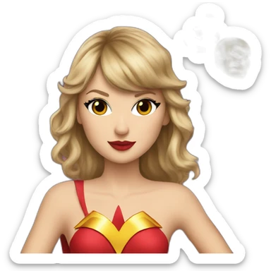taylor swift wearing a superhero outfit sticker