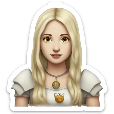 white girl and tarot card with corwn on had sticker