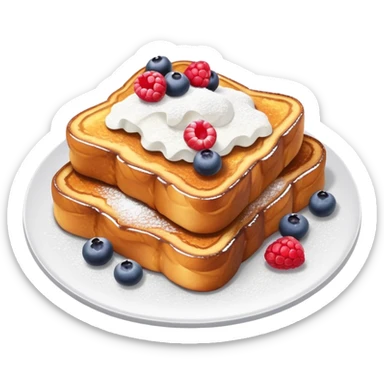 French toast with powdered sugar and berries sticker