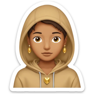 {
  "type": "human",
  "look": "tan hoodie, gold jewelry, neutral face"
} sticker