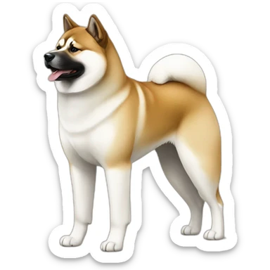 american akita ful height sticker