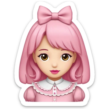Fiyonklu ve pembe lolita giyen erkek çiz sticker