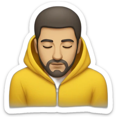 Armenian men  with yellow hoodie sleeping sticker