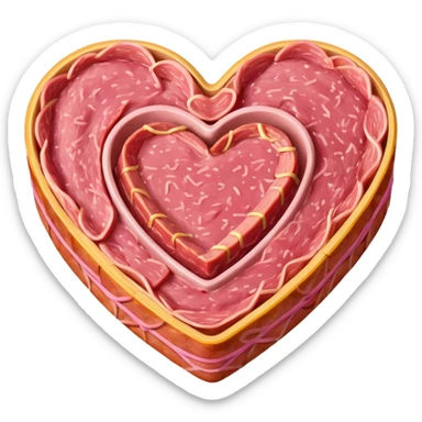 Heart made of spam meat sticker