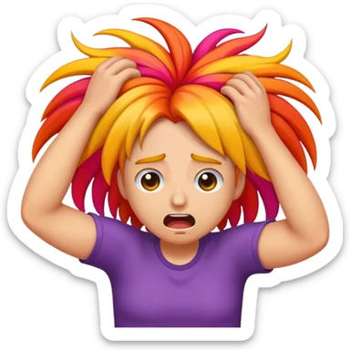 emoji with pulling out your hair in frustration sticker