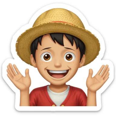 Lufy louthing and saying LOL sticker