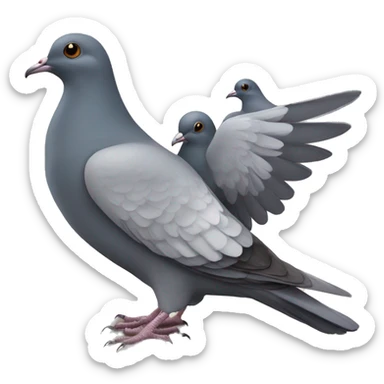 A pigeon on top of another Pigeon’s back  sticker