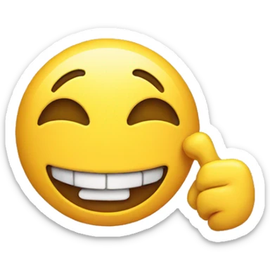 Smiling emoji with yellow bone in his mouth sticker