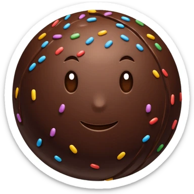 chocolate sprinkle ball sticker