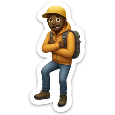 a person on top of mountain sticker