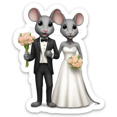 mice wedding sticker