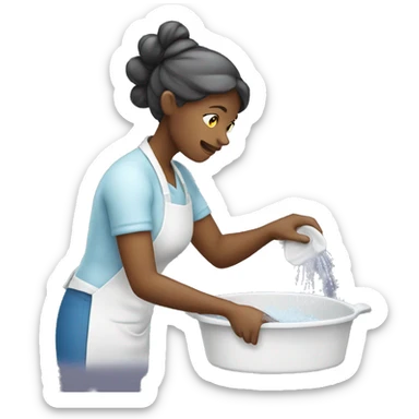 Woman washing dishes sticker