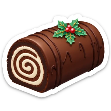 Christmas chocolate log cake sticker