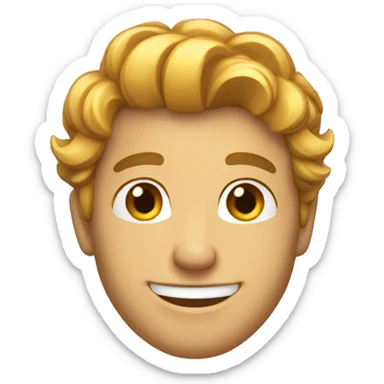 a guy smiling that has now hair sticker