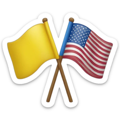 Ukrainian and USA flags sticker