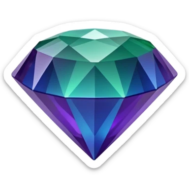 Multichrome colorshifting from dark green to blue to purple,  diamond sticker