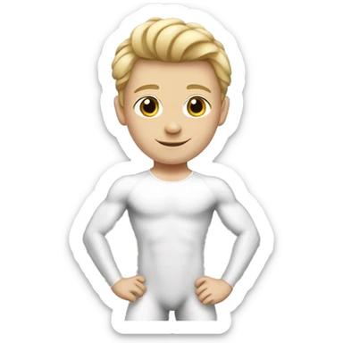 Gymnast white boy sticker