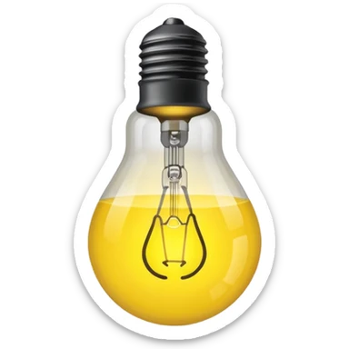 create a lightbulb with the center of it glowing. sticker