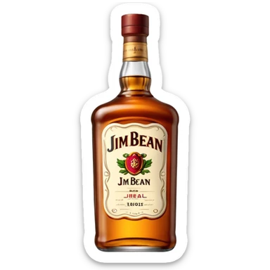 single whiskey bottle, classic Jim Beam shape, no text or label sticker
