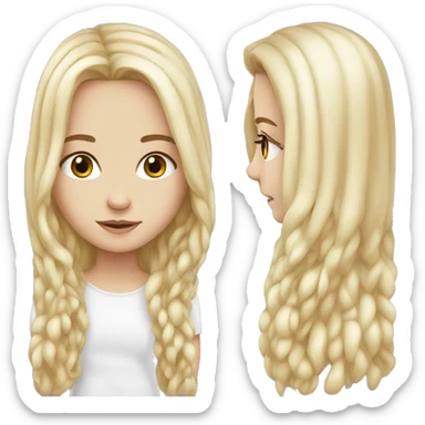 Beautiful white European girl with long hair  sticker