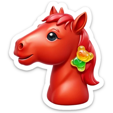 Horse with a gummy bear head sticker