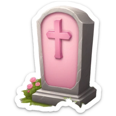 Pink gravestone  sticker