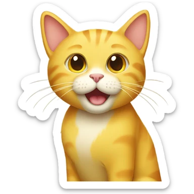 yellow cat sticker