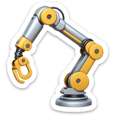 Industrial Arm – Silver robotic arm, gripping tool sticker