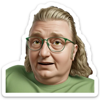 hipster boy in green shirt sticker