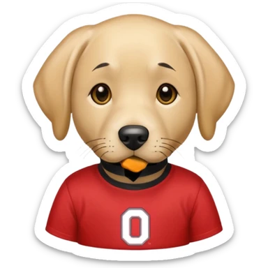 Yellow lab wearing Ohio State shirt sticker