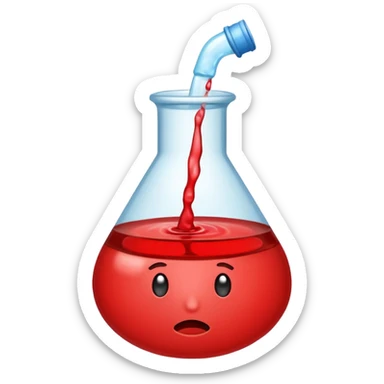 Quiero me crees un emoji de la hormona del cortisol muy elevada o roja sticker
