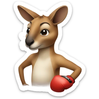 Kangaroo with boxing gloves on sticker