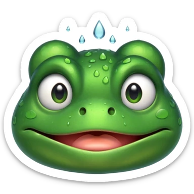 A frog with cry face sticker