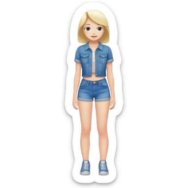 Full body Naked girl showing butt sticker