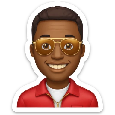 Black man with gold teeth and sun glasses sticker
