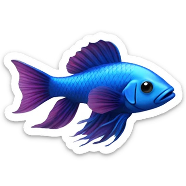 Blue beta fish sticker