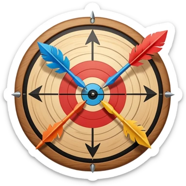 3 arrows at the center of a target sticker