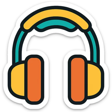 colored headphones icon sticker