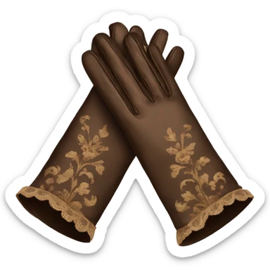 brown rococo gloves sticker