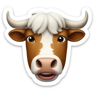 a ox bitting his own lip and winking  sticker