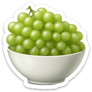A bowl of green grapes sticker