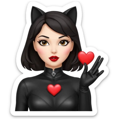 Catwoman manda besos corazon sticker